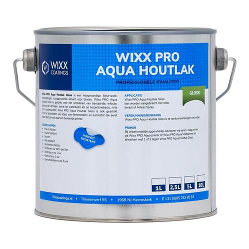 Wixx PRO Aqua Houtlak Gloss RAL 9010 | Zuiver Wit 20L, Doe-het-zelf en Verbouw, Verf, Beits en Lak, Nieuw, Verzenden