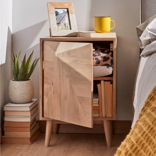 *WOONWINKEL* Kave Home Sarah Houten Nachtkastje, Huis en Inrichting, Slaapkamer | Nachtkastjes, Nieuw, Verzenden