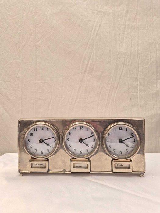 Retro Chromen Klok uit de Jaren 60 - Chroom - 1950-1960, Antiek en Kunst, Curiosa en Brocante