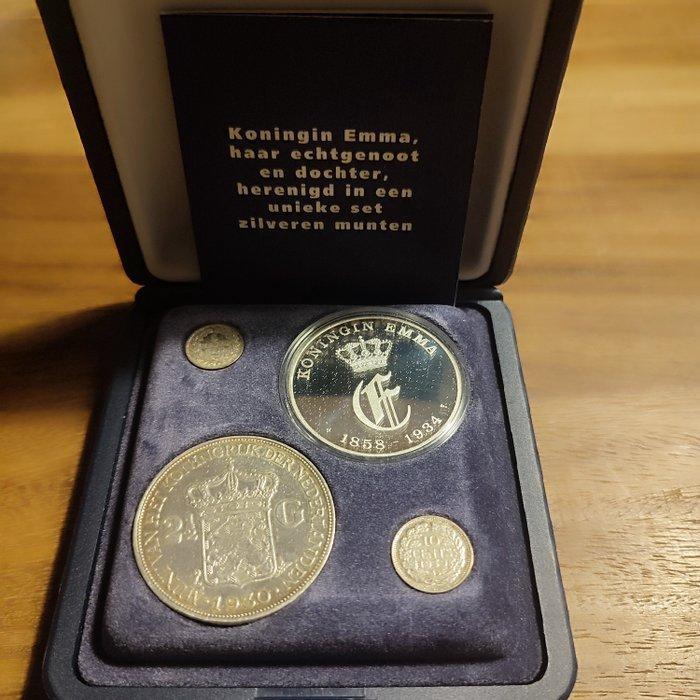 Nederland. 1869/1939 Koningin Emma set (cassette), Zilveren, Postzegels en Munten, Munten | Nederland