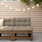 vidaXL Middenbank met kussens massief grenenhout honingbruin, Tuin en Terras, Tuinsets en Loungesets, Verzenden, Nieuw