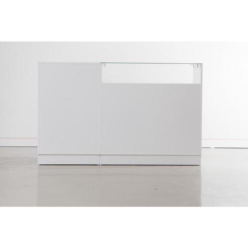 Toonbank opstelling met vitrineglas 160 cm breed en lade met, Zakelijke goederen, Kantoor en Winkelinrichting | Winkel en Inventaris