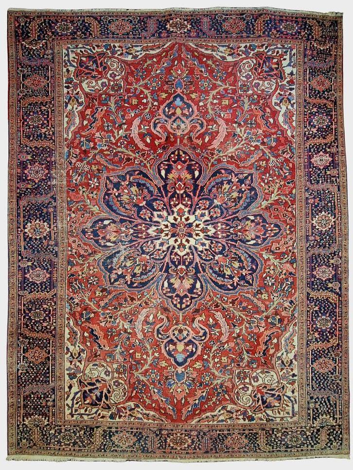 Groot perzisch tapijt Heriz 430 x 330 wollen vloerkleed, Huis en Inrichting, Stoffering | Tapijten en Kleden, 200 cm of meer, 200 cm of meer