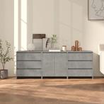 vidaXL 3 st Dressoirs bewerkt hout betongrijs, Huis en Inrichting, Kasten | Dressoirs, Verzenden, Nieuw, Overige houtsoorten