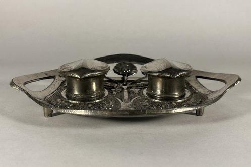 Art Nouveau - Inktpot - Zinklegering, Antiek en Kunst, Curiosa en Brocante