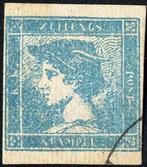 Italiaanse oude staten - Lombardije Venetië 1851 - blauwe, Gestempeld