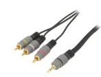 3,5mm Jack naar Tulp Audio Video kabel - 1,5 meter - Zwart, Ophalen of Verzenden, Nieuw