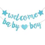 Banner Welcome Baby Girl of Boy, Nieuw, Versiering, Geboorte of Huwelijk, Verzenden