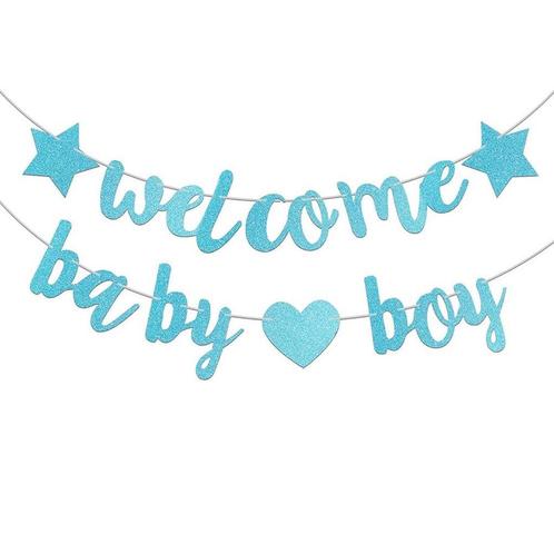 Banner Welcome Baby Girl of Boy, Hobby en Vrije tijd, Feestartikelen, Geboorte of Huwelijk, Versiering, Nieuw, Verzenden