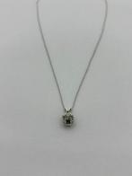 Witgouden collier met diamanten en fancy diamant, Witgoud, Nieuw
