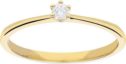 Glow ring met diamant solitaire - 1-0.07ct G/SI - geelgoud, Sieraden, Tassen en Uiterlijk, Ringen, Verzenden