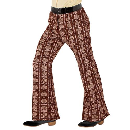 Disco 70S Broek Bruin Heren Old School, Kleding | Heren, Carnavalskleding en Feestkleding, Nieuw, Verzenden