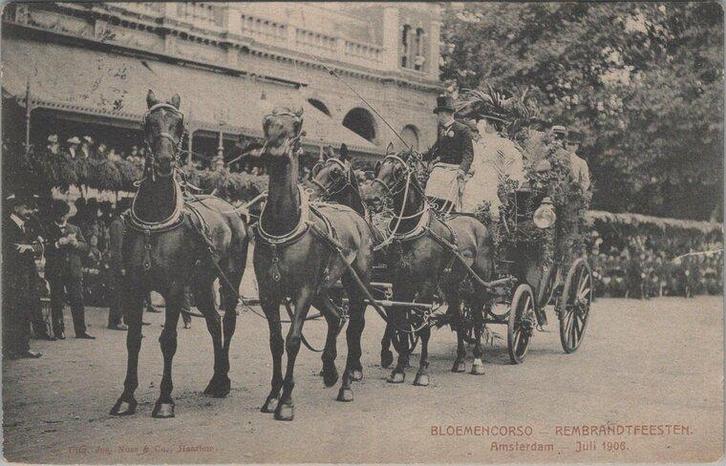 AMSTERDAM - Bloemencorso - Rembrandtfeesten juli 1906, Verzamelen, Ansichtkaarten | Nederland, Verzenden