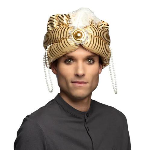 Hoed Sultan Prince Bandar Goud, Kleding | Dames, Carnavalskleding en Feestkleding, Nieuw, Ophalen of Verzenden