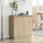 vidaXL Dressoir met LED in Sonoma Eiken - 71 x 34,5 x 75 cm, Huis en Inrichting, Minder dan 45 cm, Verzenden, Nieuw, 70 cm of meer