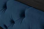 Design tweepersoonsbed PARIS 180x200cm donkerblauw fluweel, Ophalen of Verzenden, Nieuw