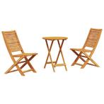 vidaXL Vouw Bistro Set 3 pcs Bruin Massief Acaciahout, Verzenden, Nieuw