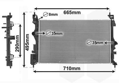 RADIATOR VOOR OPEL ADAM 2013-2019 1300368, Auto-onderdelen, Airco en Verwarming, Nieuw, Ophalen of Verzenden