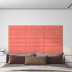vidaXL Wandpanelen 12 st 1,08 m² 60x15 cm fluweel roze, Verzenden, Nieuw