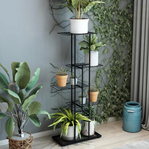 [en.casa] Plantenstandaard Beek metaal 97,5x43,5x22 cm zwart, Tuin en Terras, Bloembakken en Plantenbakken, Nieuw, Verzenden