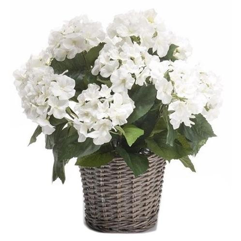 Kunstplant witte Hortensia in mand 45 cm - Kunst hortensia, Huis en Inrichting, Kamerplanten, Ophalen of Verzenden
