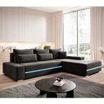 Gestoffeerde Hoekbank Davos - 260 x 72 x 180 cm - Donkergrij, Verzenden, Nieuw