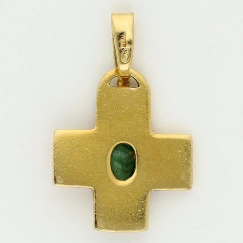 Zonder Minimumprijs - Hanger - 18 karaat Geel goud Smaragd, Sieraden, Tassen en Uiterlijk, Antieke sieraden