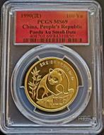 Gouden China Panda 1 oz 1990 Small Date PCGS MS69, Goud, Oost-Azië, Losse munt, Verzenden