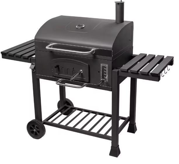 Grote Houtskool BBQ Grill met ruim rooster en 2 bijzettafels, Tuin en Terras, Barbecue-accessoires, Nieuw, Verzenden
