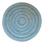 Rotan decoratie schrijf - plateau  37 cm - pastel blauw, Tuin en Terras, Tuinwanddecoratie, Nieuw, Verzenden