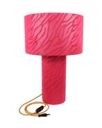 Tafellamp Zebraprint Roze, 50 tot 75 cm, Stof, Nieuw, Eclectisch