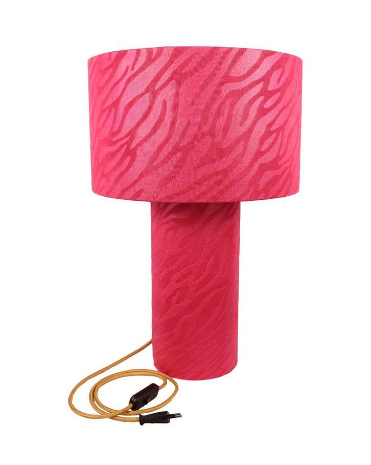 Tafellamp Zebraprint Roze, Huis en Inrichting, Lampen | Tafellampen, 50 tot 75 cm, Nieuw, Kunststof, Stof, Overige materialen