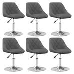 vidaXL Eetkamerstoelen draaibaar 6 st fluweel donkergrijs, Huis en Inrichting, Stoelen, Verzenden, Nieuw, Grijs