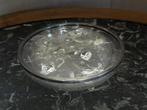 Schotel - Glasbak met rand van 925 zilver – gegraveerd en