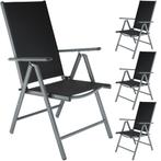 Aluminium tuinstoelen inklapbaar - antraciet, Set van 4, Verzenden, Nieuw