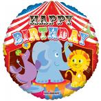 Helium Ballon Happy Birthday Circus 45cm leeg, Hobby en Vrije tijd, Feestartikelen, Verzenden, Nieuw