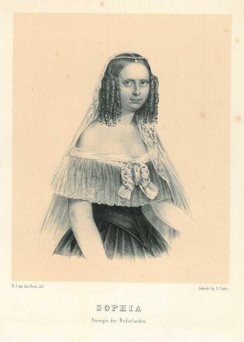 Portrait of Sophie of Wurttemberg, Antiek en Kunst, Kunst | Etsen en Gravures