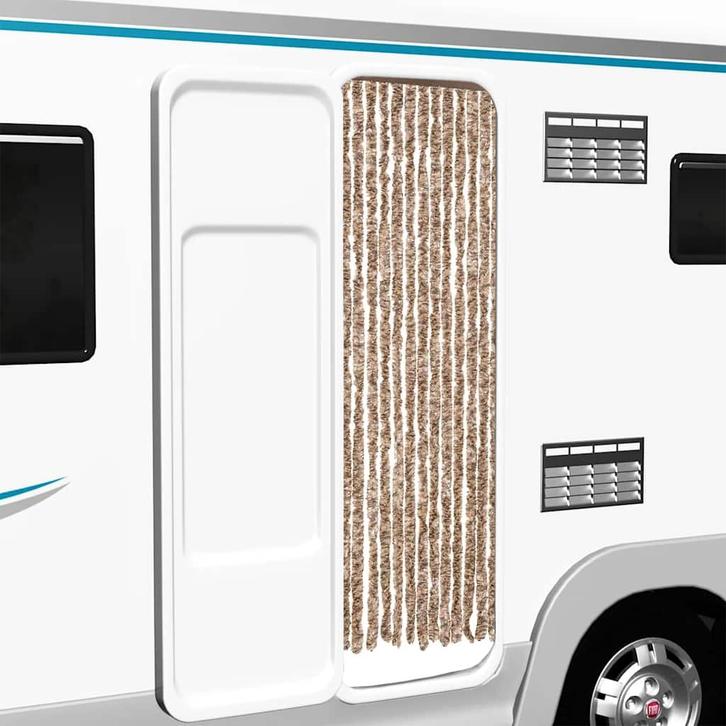 vidaXL Vliegengordijn 56x200 cm chenille beige en, Huis en Inrichting, Stoffering | Gordijnen en Lamellen, Beige, Nieuw, Verzenden