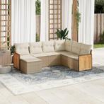 vidaXL 7-delige Loungeset met kussens poly rattan beige, Tuin en Terras, Tuinsets en Loungesets, Verzenden, Nieuw, Rotan, Loungeset