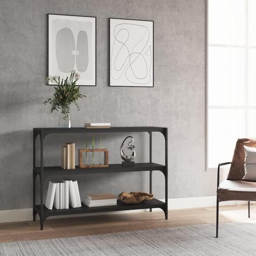 vidaXL Boekenkast 100x33x70,5 cm bewerkt hout en staal zwart, Huis en Inrichting, Kasten | Boekenkasten, 25 tot 50 cm, Nieuw, Overige houtsoorten