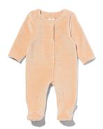 HEMA Newborn jumpsuit rib velour zand, Verzenden, Nieuw