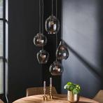 *WOONWINKEL* Trapse Hanglamp Met Chroom Glas Kappen, Huis en Inrichting, Lampen | Hanglampen, Verzenden, Nieuw