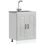 vidaXL Spoelbakonderkast Kalmar 60x46x81,5 cm bewerkt hout, Huis en Inrichting, Keuken | Keukenelementen, Verzenden, Nieuw, Grijs