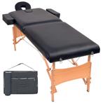 vidaXL Massagetafel inklapbaar 2 zones 10 cm dik zwart, Sport en Fitness, Massageproducten, Verzenden, Nieuw