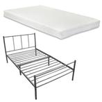 Metalen bedframe Hercules met matras 90x200 cm donkergrijs, Huis en Inrichting, Verzenden, Nieuw