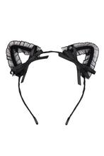 Haarband Kat Strikjes Zwart Kattenoortjes Diadeem Halloween, Ophalen of Verzenden, Nieuw, Halloween, Accessoires