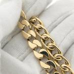 Gouden wijde gourmetschakel armband | 19 cm, Sieraden, Tassen en Uiterlijk, Armbanden, Ophalen of Verzenden, Gebruikt, Overige kleuren