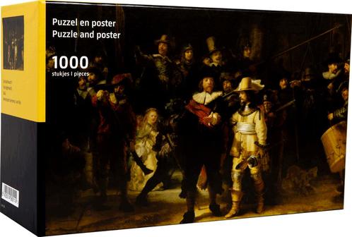 De Nachtwacht - Rembrandt van Rijn Puzzel (1000 stukjes) |, Hobby en Vrije tijd, Denksport en Puzzels, Nieuw, Verzenden
