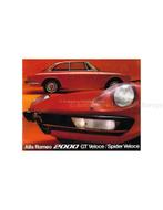 1973 ALFA ROMEO 2000 GT | SPIDER VELOCE BROCHURE ENGELS, Boeken, Auto's | Folders en Tijdschriften, Nieuw, Alfa Romeo, Author