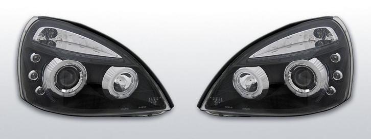 Koplampen Angel Eyes | Renault Clio 2 2001-2005 | zwart, Auto-onderdelen, Verlichting, Nieuw, Renault, Verzenden